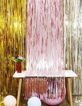 "2/3M Foil Fringe Curtain – Sequin Backdrop for Party, Wedding, Bachelorette, Birthday, Baby Shower – Photo Wall Decoration"