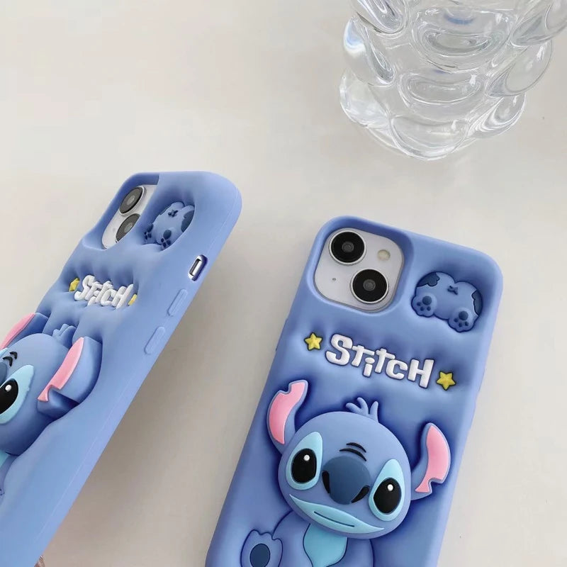 Cute Stitch Head Grip Tok Case | Soft Silicone Phone Cover | For iPhone 14 Plus 15 Pro Max 11 12 Pro 13 Pro X XS Max XR SE 7 8 Plus | Stylish, Protective & Comfortable Grip!