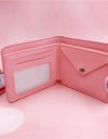 Kawaii Sanrio Pu Casual Money Bag Hello Kitty Cinnamoroll My Melody Kuromi Coin Purse Card Holder Wallet With Buttons
