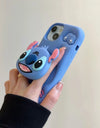 Cute Stitch Head Grip Tok Case | Soft Silicone Phone Cover | For iPhone 14 Plus 15 Pro Max 11 12 Pro 13 Pro X XS Max XR SE 7 8 Plus | Stylish, Protective & Comfortable Grip!