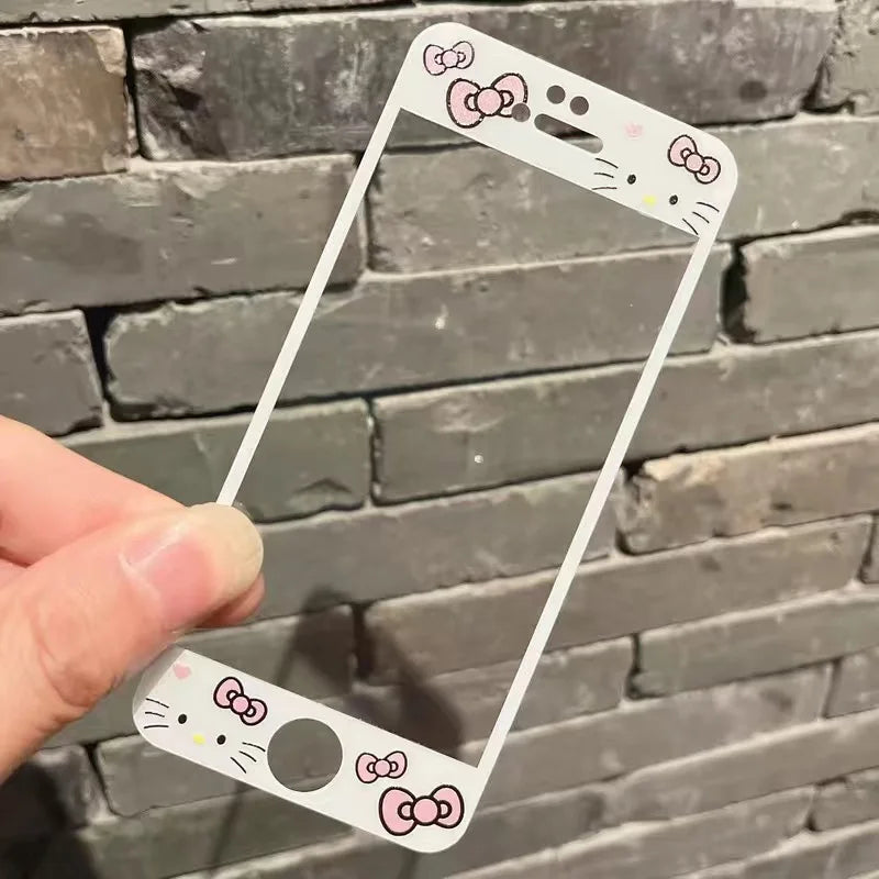 Cartoon Pattern Screen Protector Full Cover Tempered Glass for Iphone 4 4S 5 5S Sanrio Melody Kitty Kuromi Cute Screenprotectors