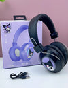 Hello Kitty Bluetooth Headphones Sanrio Kuromi Cartoon Wireless Sports Earphones with LED Lights Gaming Headsets Noise Reduction