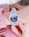 Disney Girls Kids Watches Children Watch Frozen Princess Aisha Sophia Luminous Student Colorful LED Light Women Lady Clock
