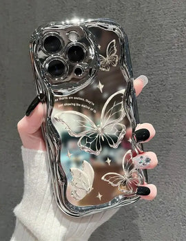 Sparkling Butterfly Phone Case For iPhone 14 Pro Max 15 11 12 13 XR 8 7 Plus X XS SE 2020 2022 Soft Silicone Cover