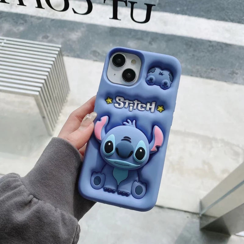 Cute Stitch Head Grip Tok Case | Soft Silicone Phone Cover | For iPhone 14 Plus 15 Pro Max 11 12 Pro 13 Pro X XS Max XR SE 7 8 Plus | Stylish, Protective & Comfortable Grip!