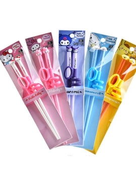 Hello Kitty Chopsticks Sanrio  Kuromi Cinnamoroll Practicing Chopsticks Cartoon  Cute Child Tableware Kitchen Supplies Gift