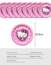 Anime Cartoon Characters Around Hello Kitty Theme Party Banner Decoration Kit Children's Birthday Party Invitation Card
