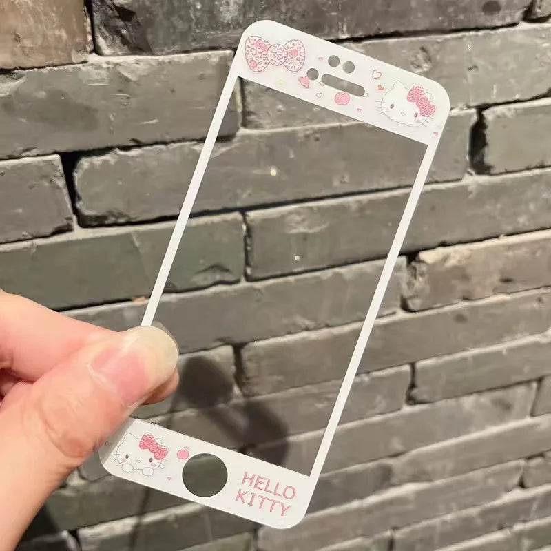 Cartoon Pattern Screen Protector Full Cover Tempered Glass for Iphone 4 4S 5 5S Sanrio Melody Kitty Kuromi Cute Screenprotectors