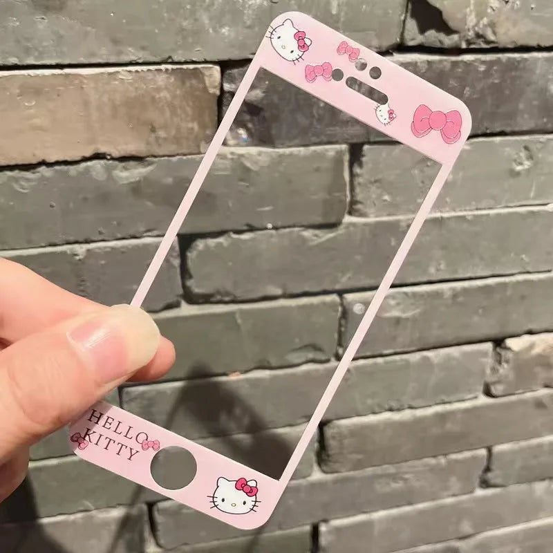 Cartoon Pattern Screen Protector Full Cover Tempered Glass for Iphone 4 4S 5 5S Sanrio Melody Kitty Kuromi Cute Screenprotectors