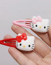 2pcs Sanrio Girl Hair Clip Kawaii Hello Kitty Cartoon BB Hair Clip Girl Hairs Accessories Headwear Bangs Clip Bow HairClips Gift