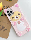 Kawaii Rilakkuma Bear Soft Silicone Cover Case For iPhone 16 15 14 13 12 Mini 11 Pro X XS Max XR 6 6S 7 8 Plus SE