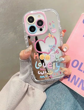 Hot Love Heart Air Cushion Mirror Phone Case For iPhone 16 15 14 13 Pro Max 13 12 11 Pro X XR XS MAX 7 8 Plus Girl Cover Y2k