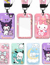 Cartoon Sanrio Hello Kitty Lanyard Card Sleeve ID Card Holder Bus Subway Access Work Permit Card Neck Strap Hang Rope Lariat