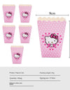Anime Cartoon Characters Around Hello Kitty Theme Party Banner Decoration Kit Children's Birthday Party Invitation Card