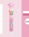 Sanrio Cartoon Ballpoint Pen 1/6pcs Kuromi Hello Kitty Cinnamoroll 10 Color 0.7 School Student Stationery Draw Wrirte Mark Pen