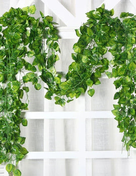 "2.2M Artificial Ivy Leaf Garland – Silk Green Vine for Home, Garden, Wedding, Party Decor & DIY Fake Wreath"