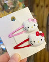 2pcs Sanrio Girl Hair Clip Kawaii Hello Kitty Cartoon BB Hair Clip Girl Hairs Accessories Headwear Bangs Clip Bow HairClips Gift