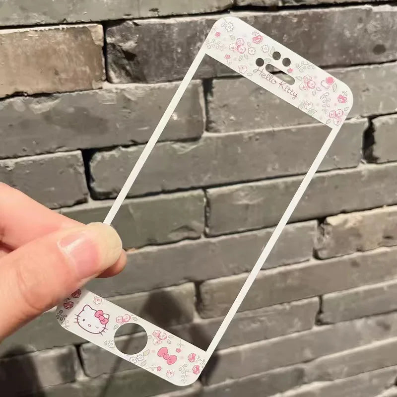 Cartoon Pattern Screen Protector Full Cover Tempered Glass for Iphone 4 4S 5 5S Sanrio Melody Kitty Kuromi Cute Screenprotectors