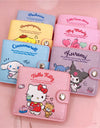 Kawaii Sanrio Pu Casual Money Bag Hello Kitty Cinnamoroll My Melody Kuromi Coin Purse Card Holder Wallet With Buttons