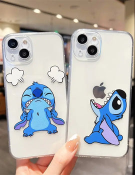 Disney Angry Stitch TPU Soft Phone Case For iPhone 16 15 14 13 PRO MAX 11 12 13 PRO X XS XR 7 8 Plus Mini Y2k Cartoon Cute Cases