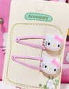 2pcs Sanrio Girl Hair Clip Kawaii Hello Kitty Cartoon BB Hair Clip Girl Hairs Accessories Headwear Bangs Clip Bow HairClips Gift